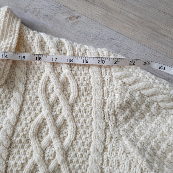 Paul James England Wool Handmade Chunky Button Down Collared Fisherman Sweater - Picture 13 of 15